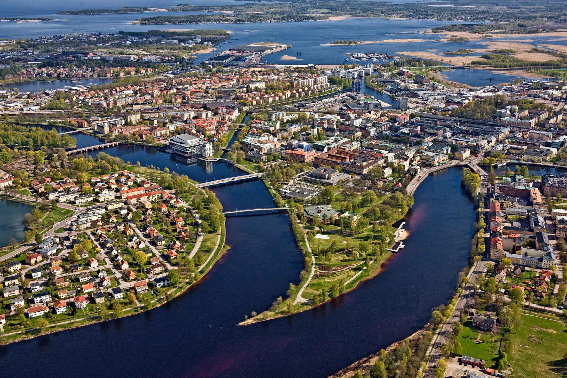 Luchtfoto van Karlstad in Värmland