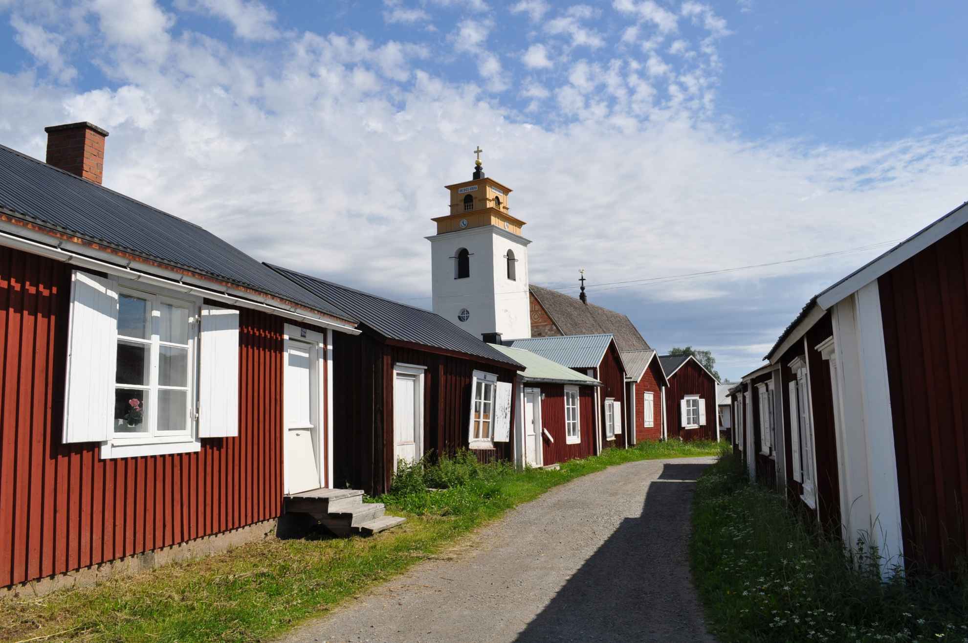 Kerkstad Gammelstad in Noord-Zweden