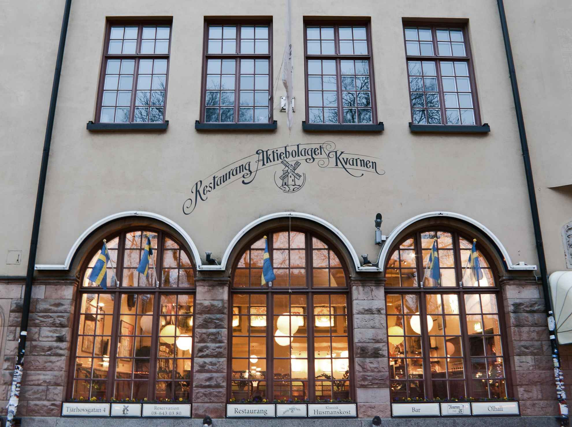 De buitenkant van het restaurant Kvarnen in Stockholm.
