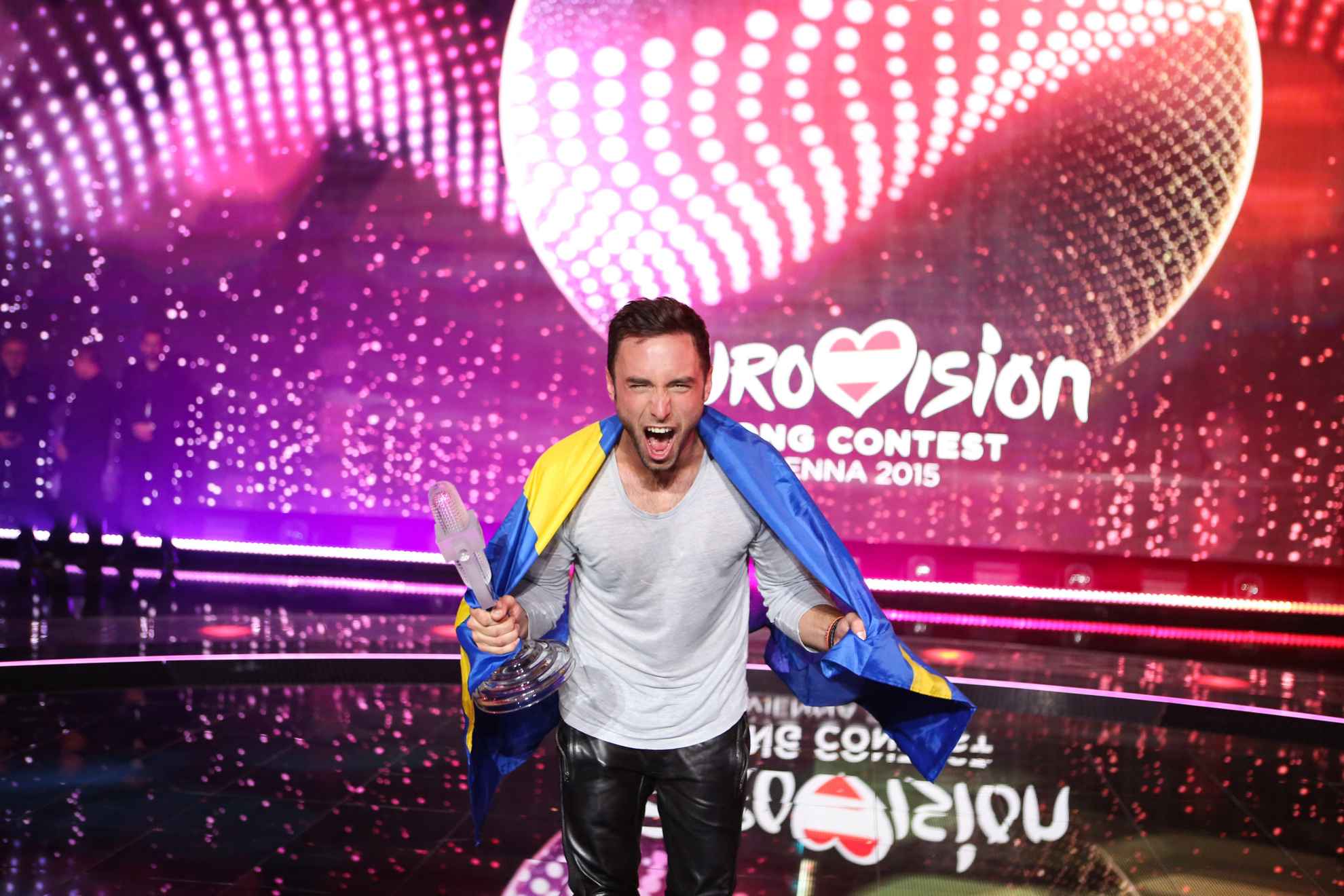 Måns Zelmerlöw op Eurovisie Songfestival in Wenen 2015