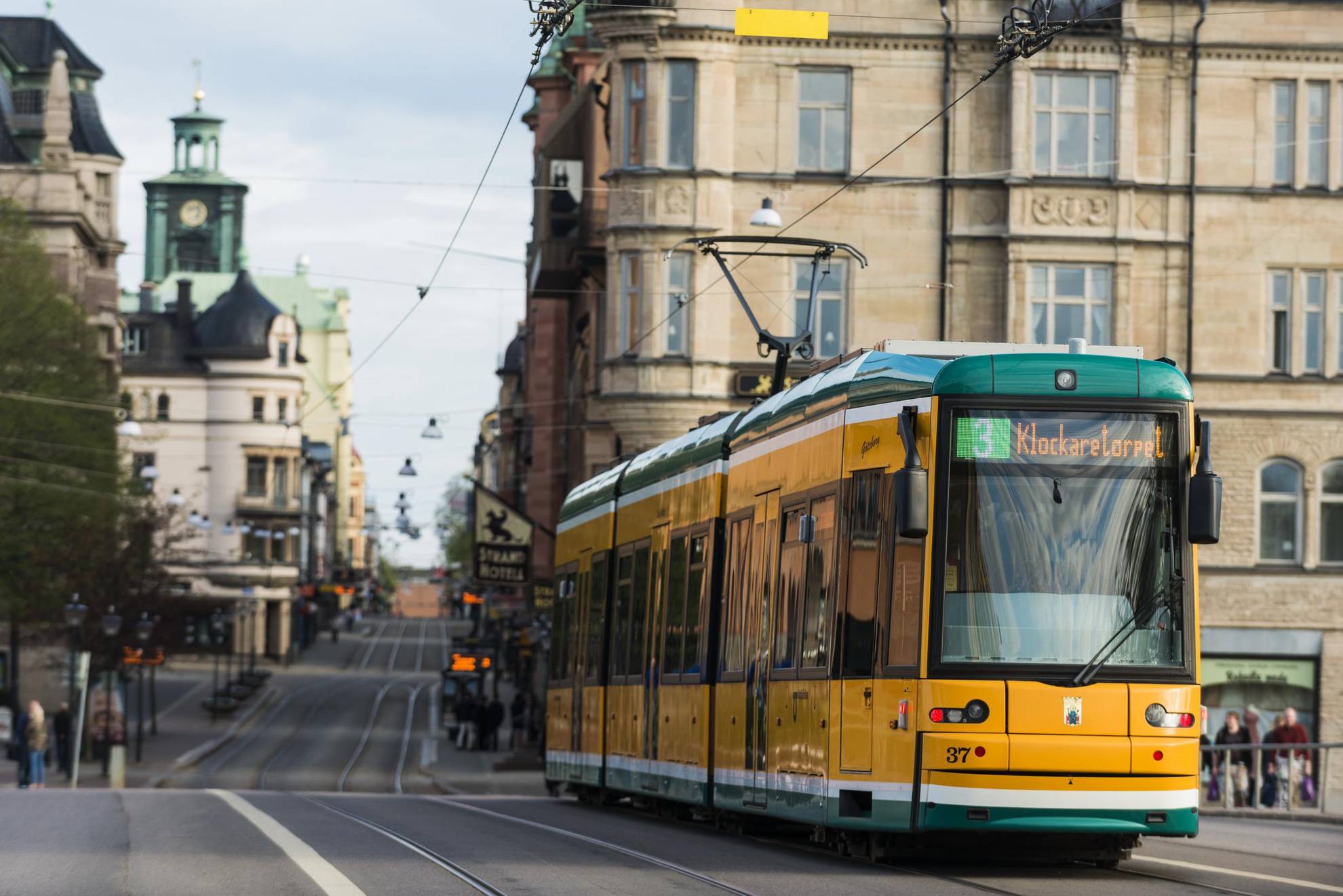 Een tram in Norrköping