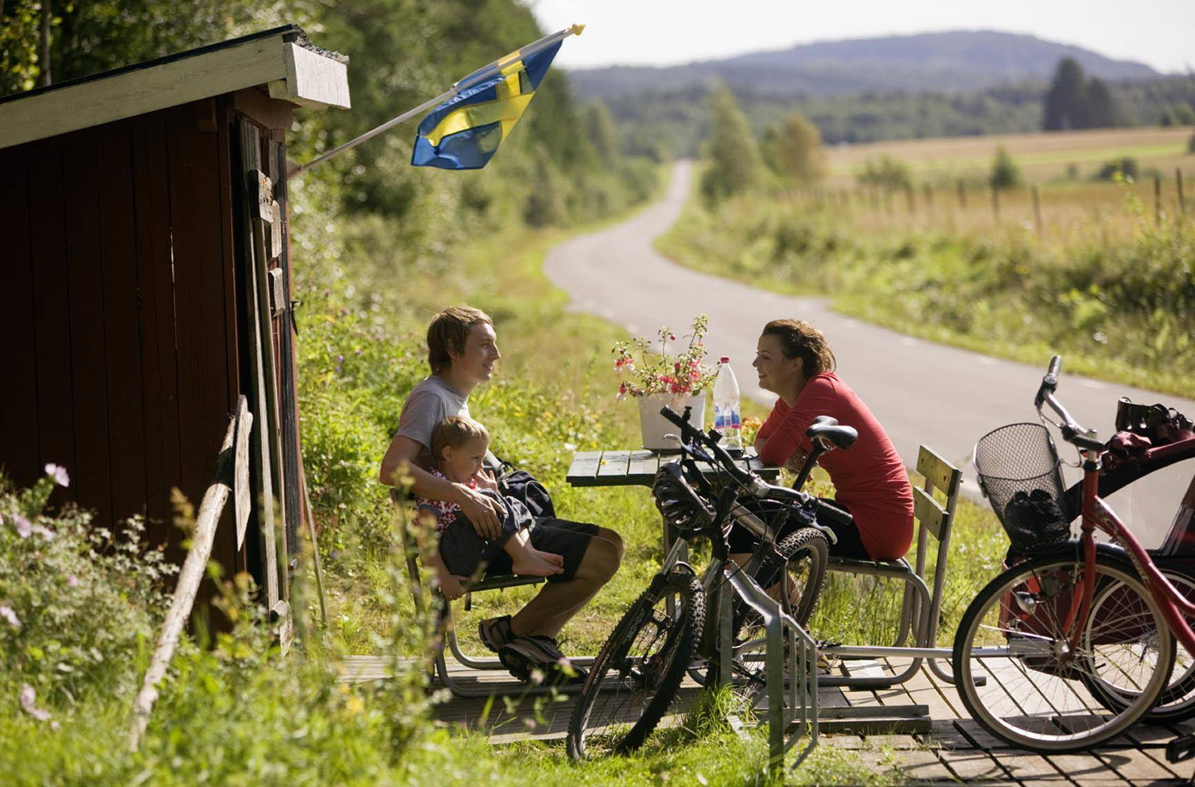 Familie fietstocht op Klarälvsbanan, Värmland