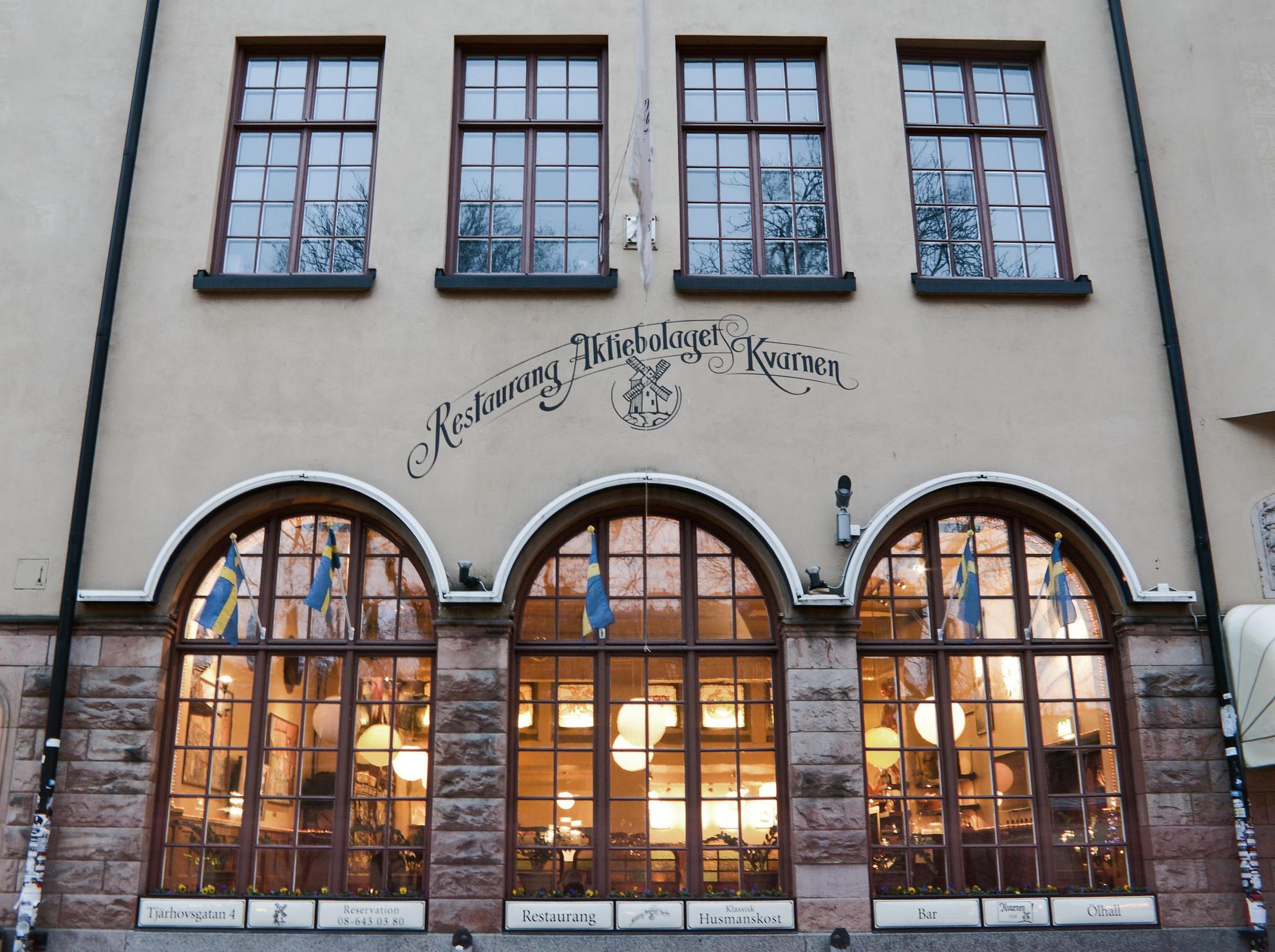 De buitenkant van het restaurant Kvarnen in Stockholm.
